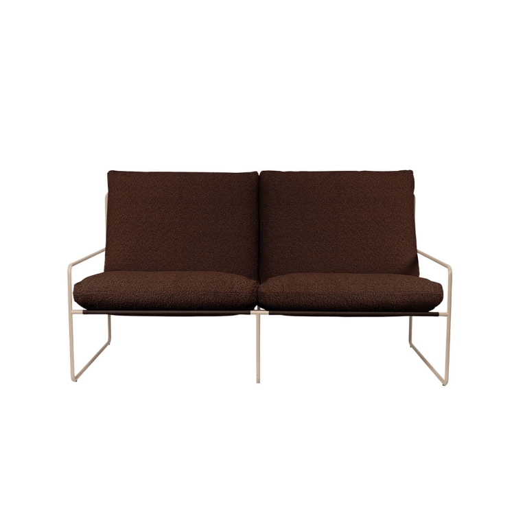 Outdoor Sofa DESERT 2 Seater Brown Beige Armrests FERM LIVING
