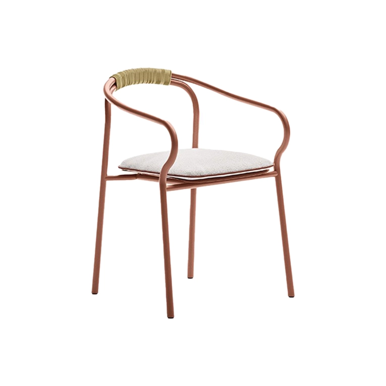 Chaise extérieure SALO avec coussin d'assise Terre cuite/ Nuvola UNOPIÙ