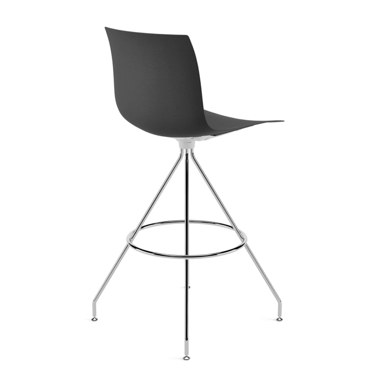Tabouret haut CATIFA RE 46 pied central H 75 Noir ARPER