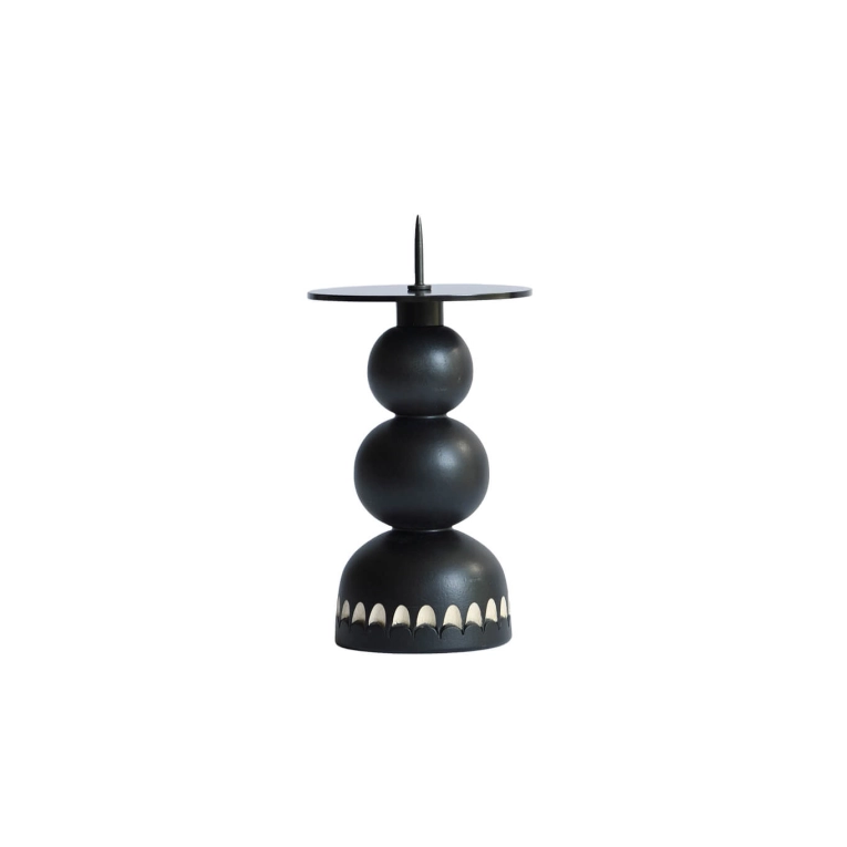 Candle Holder, Candlestick and Candle AURORA small Maple black ZANAT