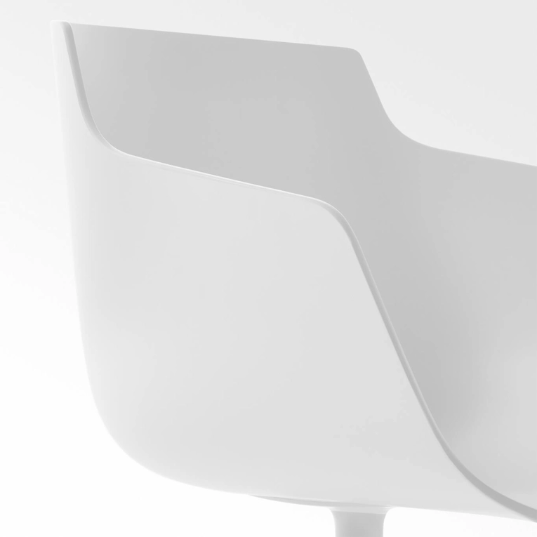 Chaise FLOW avec accoudoirs Pied Central Blanc MDF ITALIA