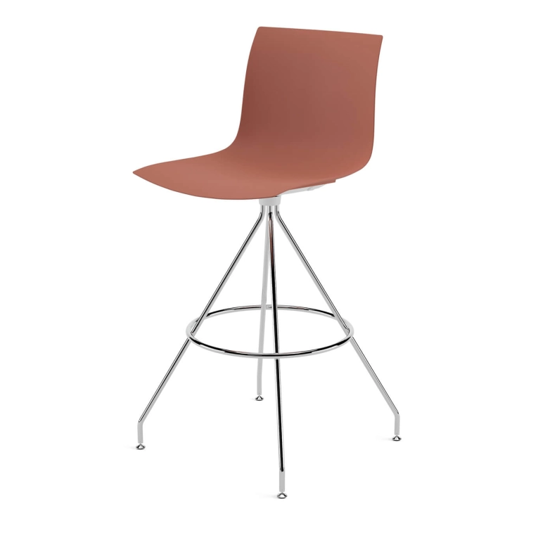 Tabouret haut CATIFA RE 46 pied central H 75 Rouille ARPER