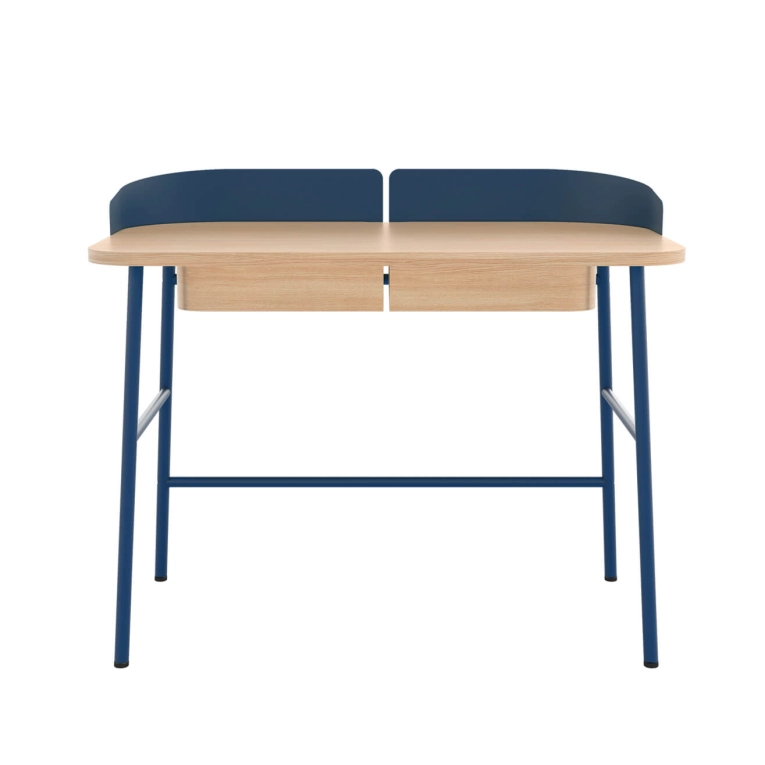 Bureau VICTOR Chêne/ bleu pétrole HARTO