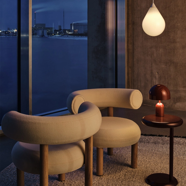 Table d'appoint guéridon SPOT Blanc cassé TOM DIXON