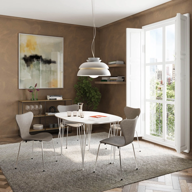 Chaise SERIE 7 Cuir Essential Lava FRITZ HANSEN