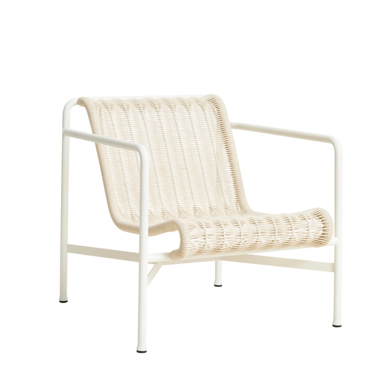 Outdoor Lounge Chair PALISSADE CORD Lounge Chair Low Cream White HAY