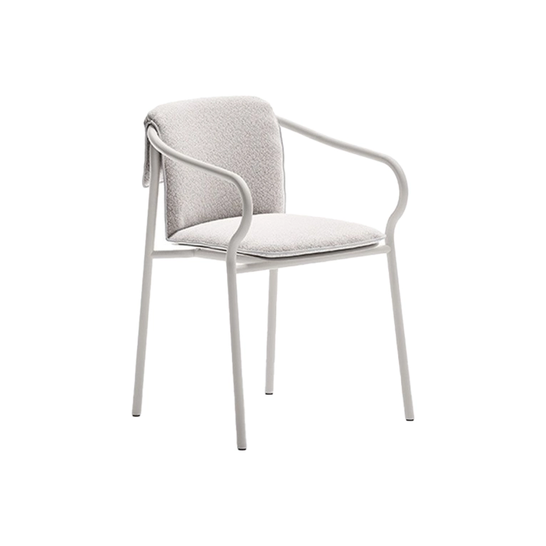 Chaise extérieure SALO avec coussins de dossier et d'assise Sable/ Nuvola UNOPIÙ