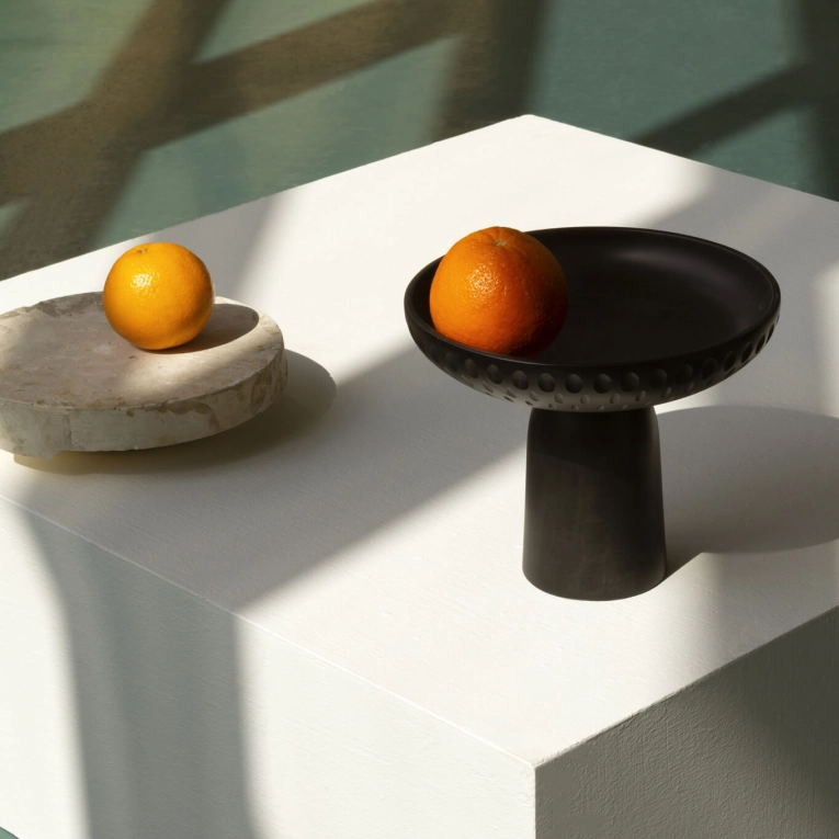Centre de table & corbeille NERA bowl large gouttes de pluie Érable noir ZANAT