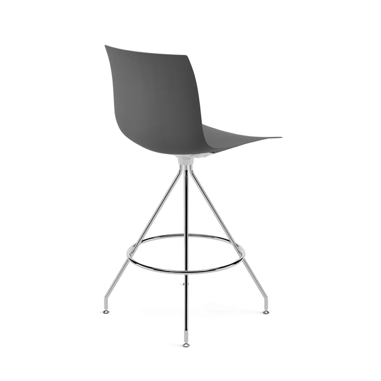 Tabouret haut CATIFA RE 46 pied central H 65 Anthracite ARPER