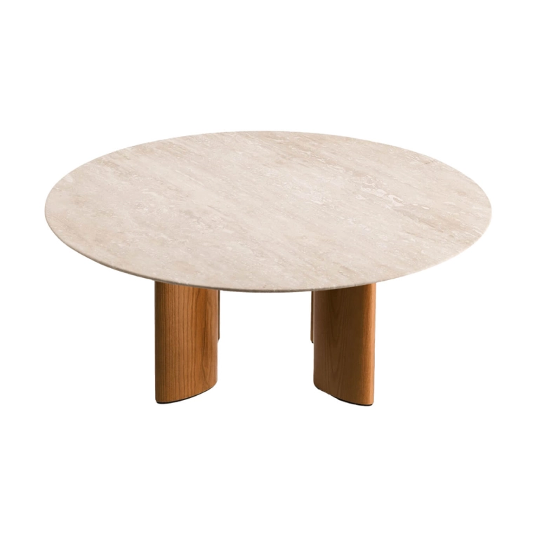 Coffee Table CARLOTTA Travertine / Iroko THE SOCIALITE FAMILY
