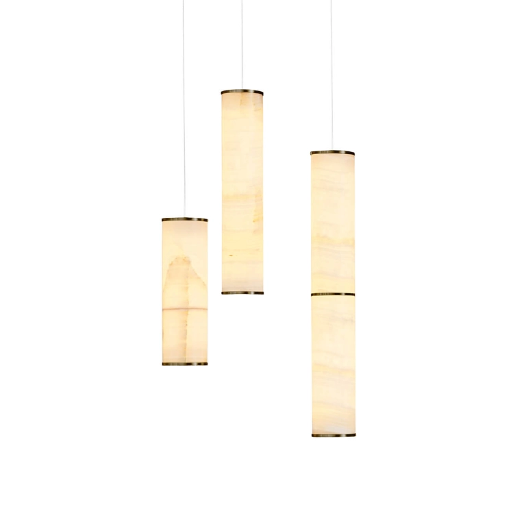 Pendant Light PARS THREE Brushed Stainless Steel ANOUR