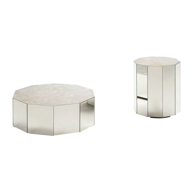Coffee Table COLONNA Ø 70 Onyx marble TACCHINI