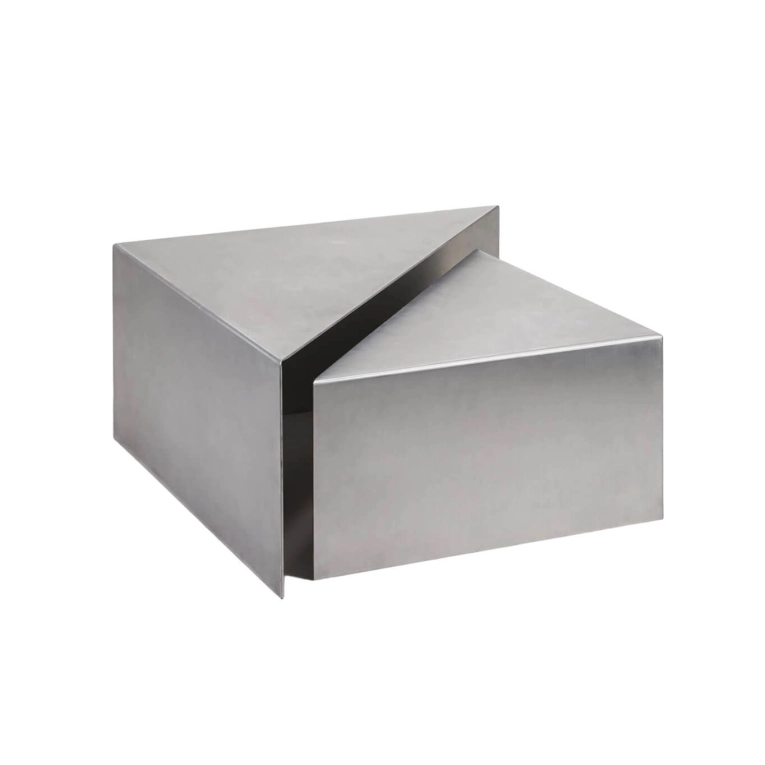Coffee Table TRIANGOLO brushed aluminum THE SOCIALITE FAMILY