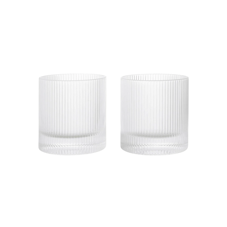 Carafe & verre Set de 2 verres Tumbler RIPPLE Transparent FERM LIVING