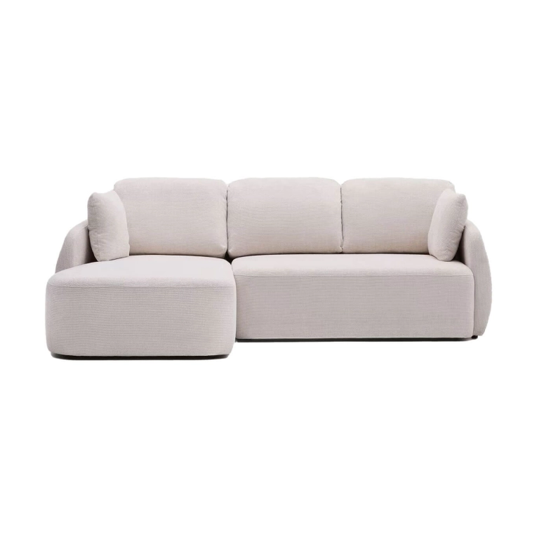 LAIRA 3 places avec méridienne gauche Chenille Ecrue KAVE HOME