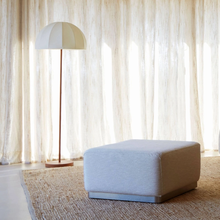 Pouffe ROTONDO cream woven fabric THE SOCIALITE FAMILY