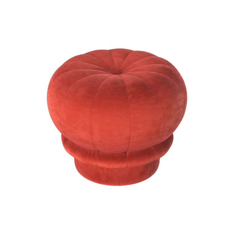 Pouffe CLAUDIE Garance Red Velvet HARTO