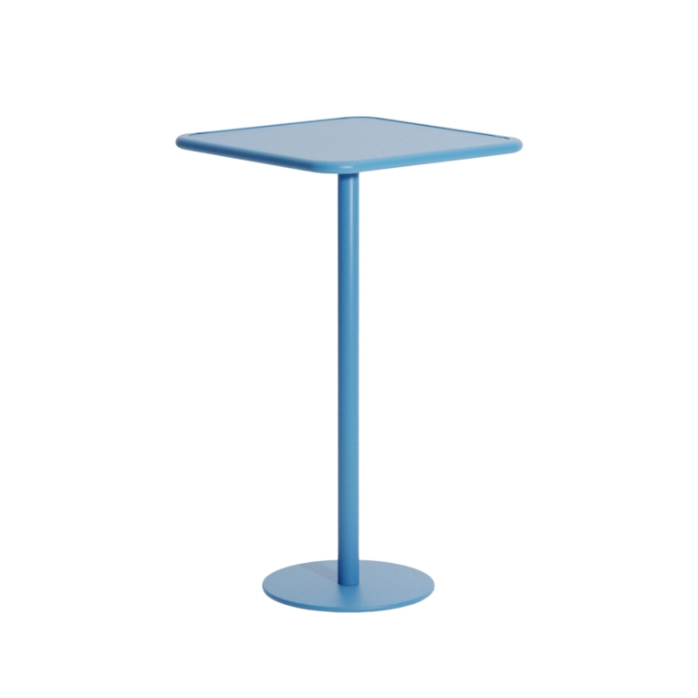 Outdoor Table WEEKEND square pedestal table Sky Blue PETITE FRITURE