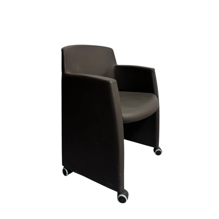 Fauteuil KLIPP Cuir marron KASTEL
