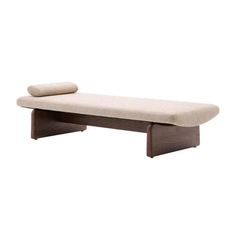 TOPAZ Frêne finition Noyer / Tissu Chenille beige KAVE HOME