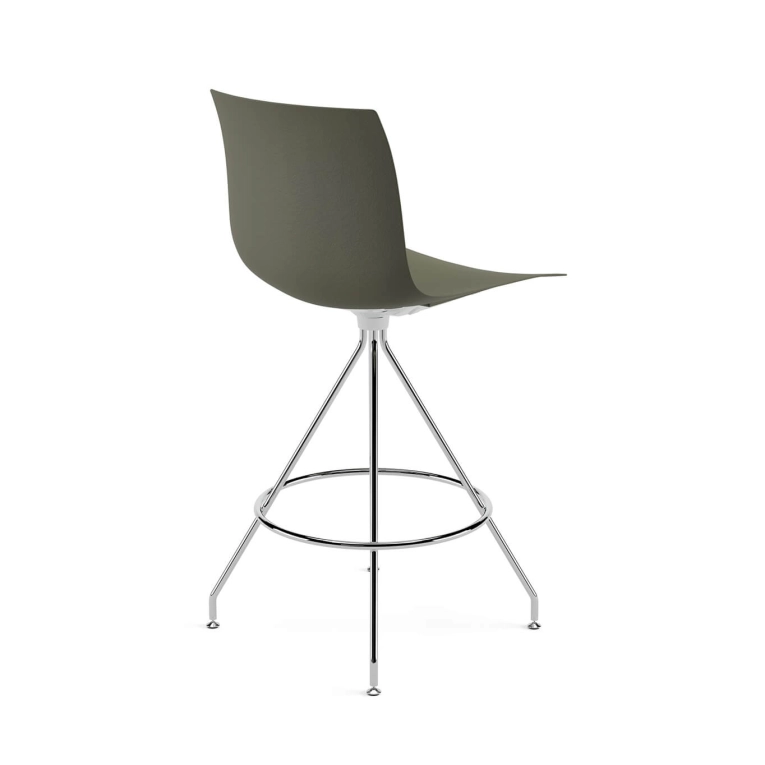 Tabouret haut CATIFA RE 46 pied central H 65 Vert de lande ARPER