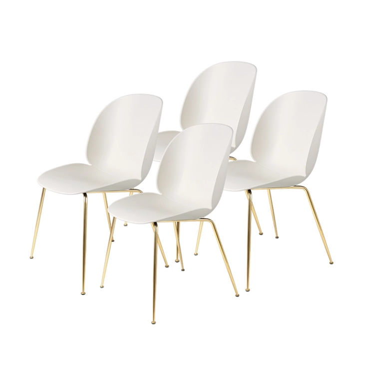 Chaise BEETLE Set de 4 Blanc albâtre GUBI