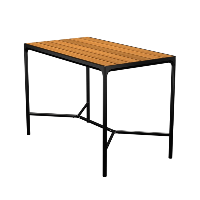 Table extérieur Table haute FOUR 160x90 Bambou/ aluminium noir HOUE