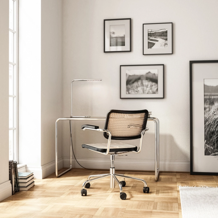 Fauteuil de bureau S 64 ATELIER SPVDR Noir/ Step 60999 THONET