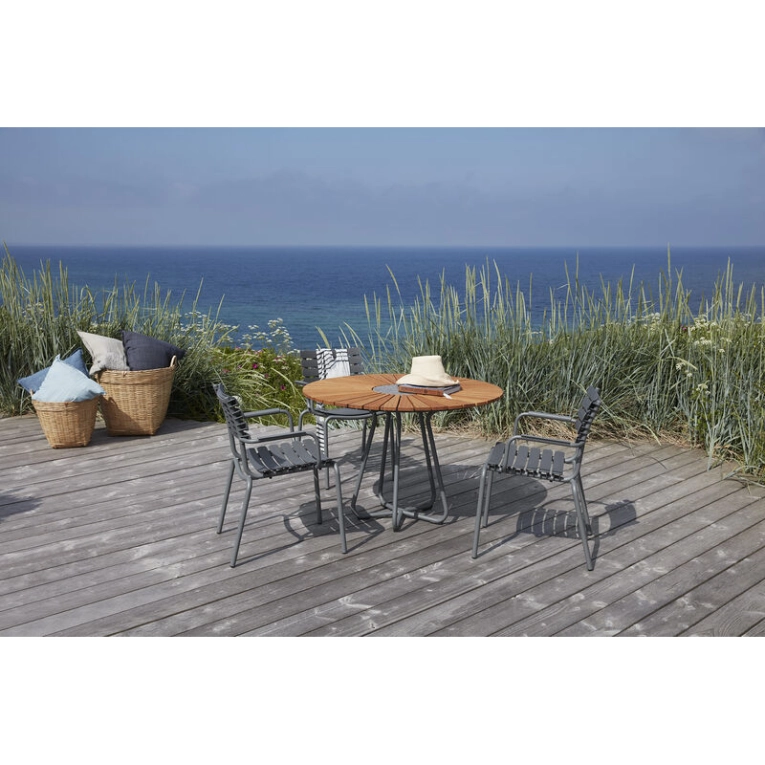Table extérieur Table CIRCLE Ø 110 Bambou/ gris HOUE