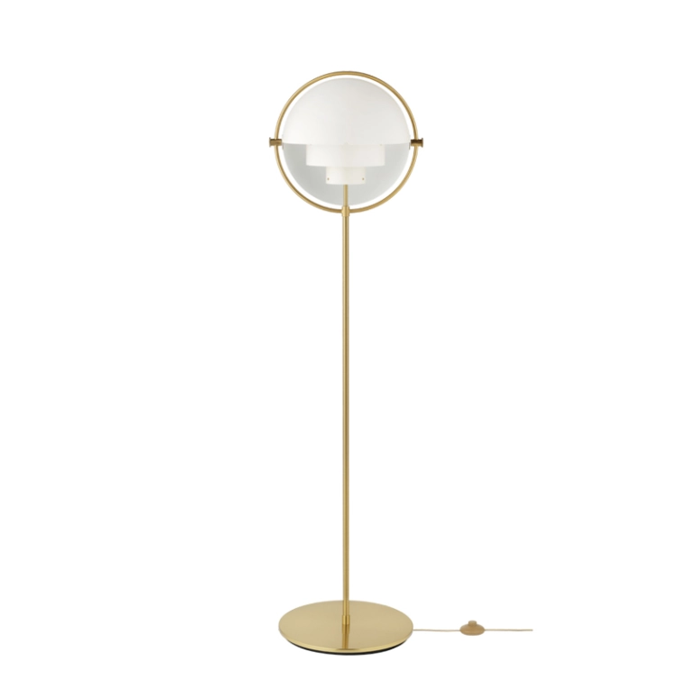 Lampadaire MULTI-LITE Laiton/ blanc GUBI