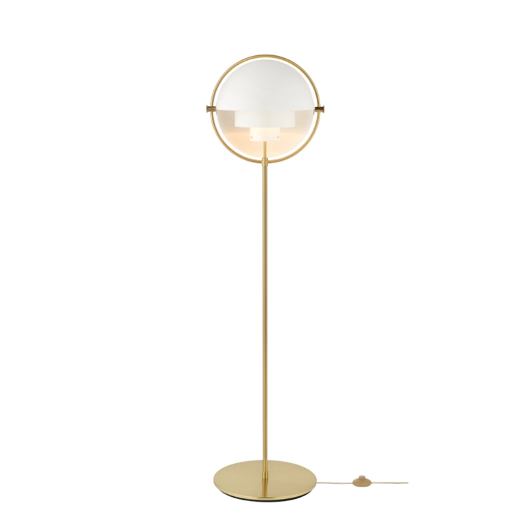 Lampadaire MULTI-LITE Laiton/ blanc GUBI