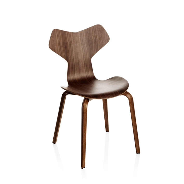 Chaise GRAND PRIX pieds bois Noyer FRITZ HANSEN