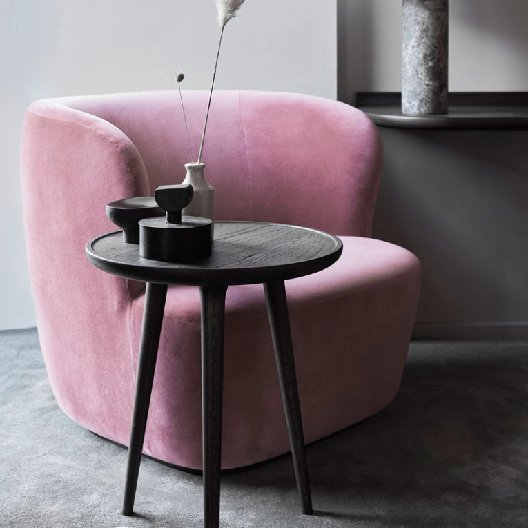 Table d'appoint guéridon ACCENT Medium Chêne teinté noir MATER