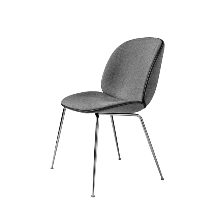 Chaise BEETLE Rembourrée Remix gris 152/ chrome GUBI