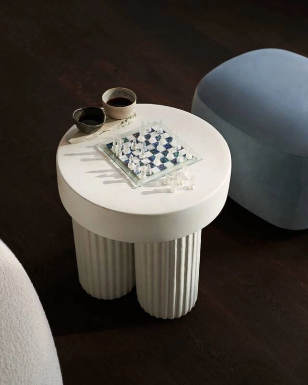 Table d'appoint guéridon GEAR Tall Craie NORR11