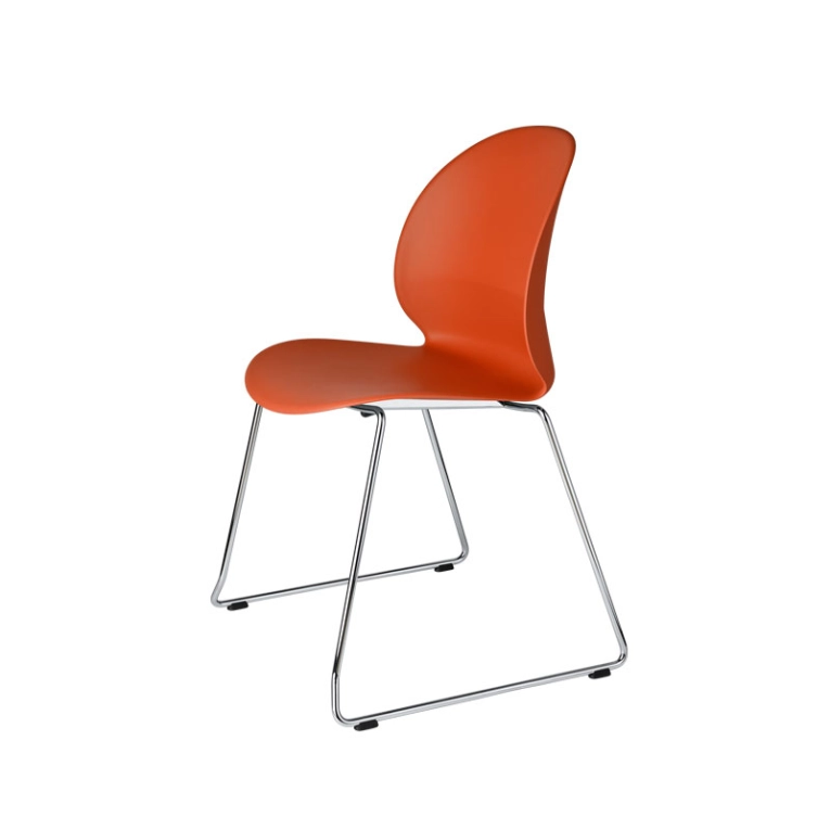 Chaise N02 RECYCLE piétement luge Orange foncé FRITZ HANSEN