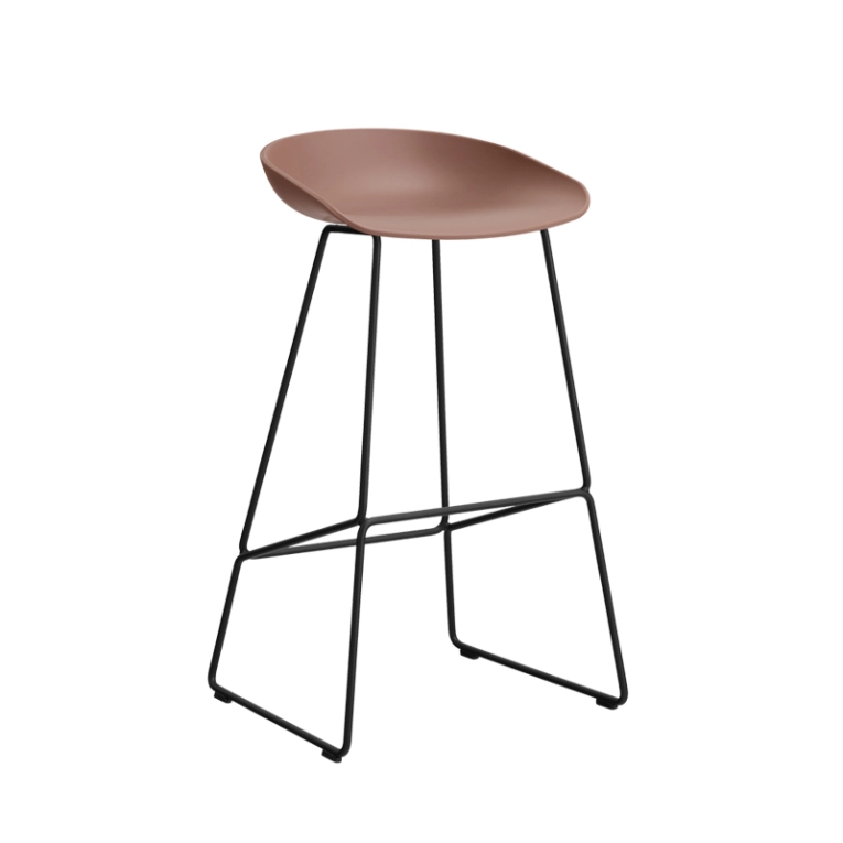 Tabouret haut ABOUT A STOOL AAS 38 H75 Soft brick HAY