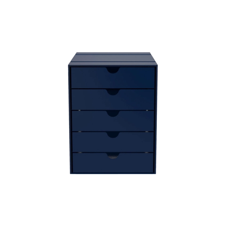 Petit rangement Boite USM INOS 5 tiroirs Bleu acier USM HALLER