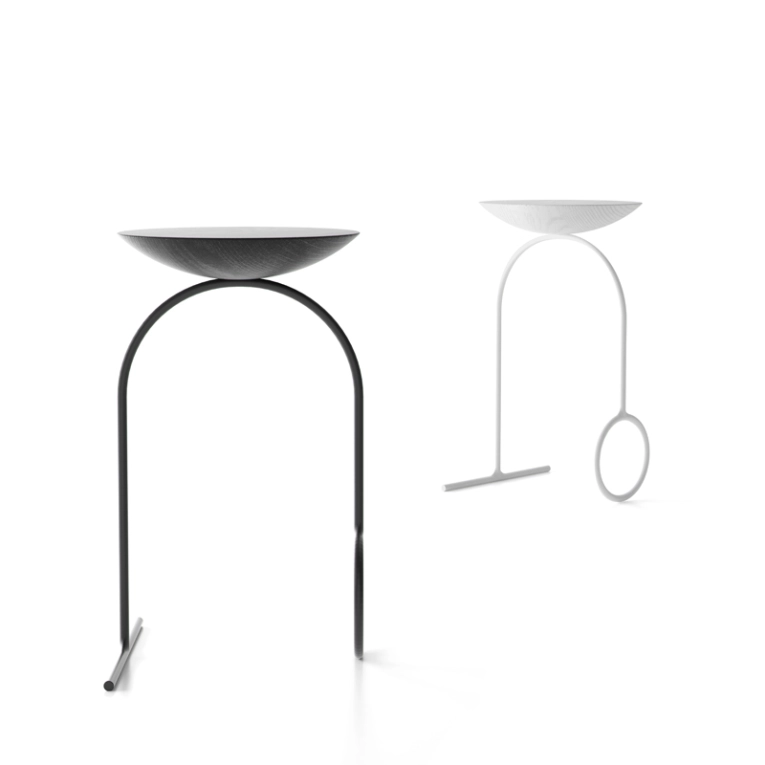 Table d'appoint guéridon GIRO Noir VICCARBE