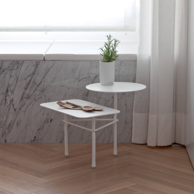 Table d'appoint guéridon TIERS MODELE A Blanc VICCARBE