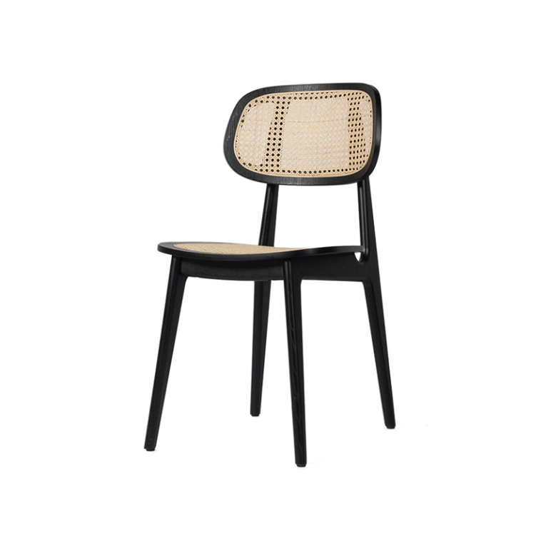 Chaise TITUS assise cannage Chêne noir VINCENT SHEPPARD