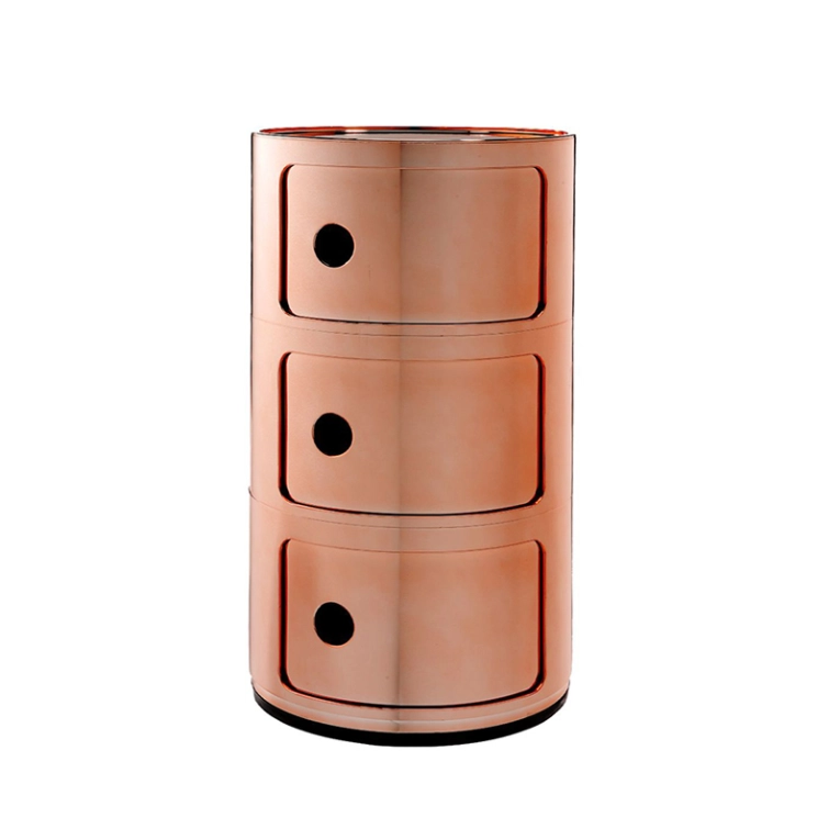 Meuble de rangement COMPONIBILI métallisé 3 portes Cuivre KARTELL