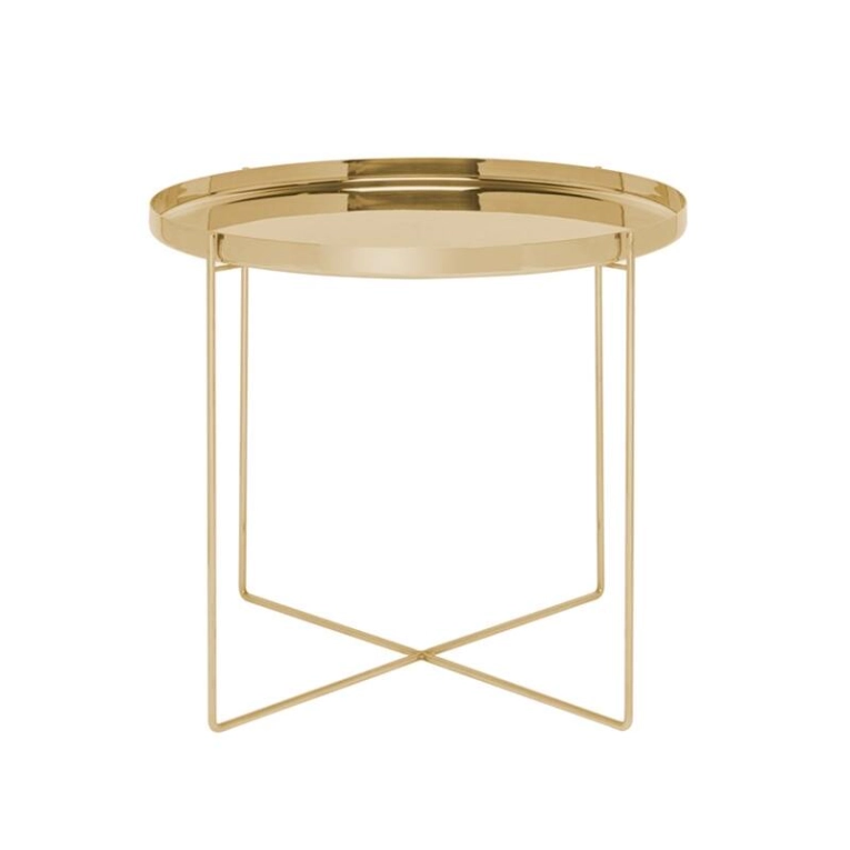 Table d'appoint guéridon CM05 HABIBI Ø 57 x H 47 Laiton E15