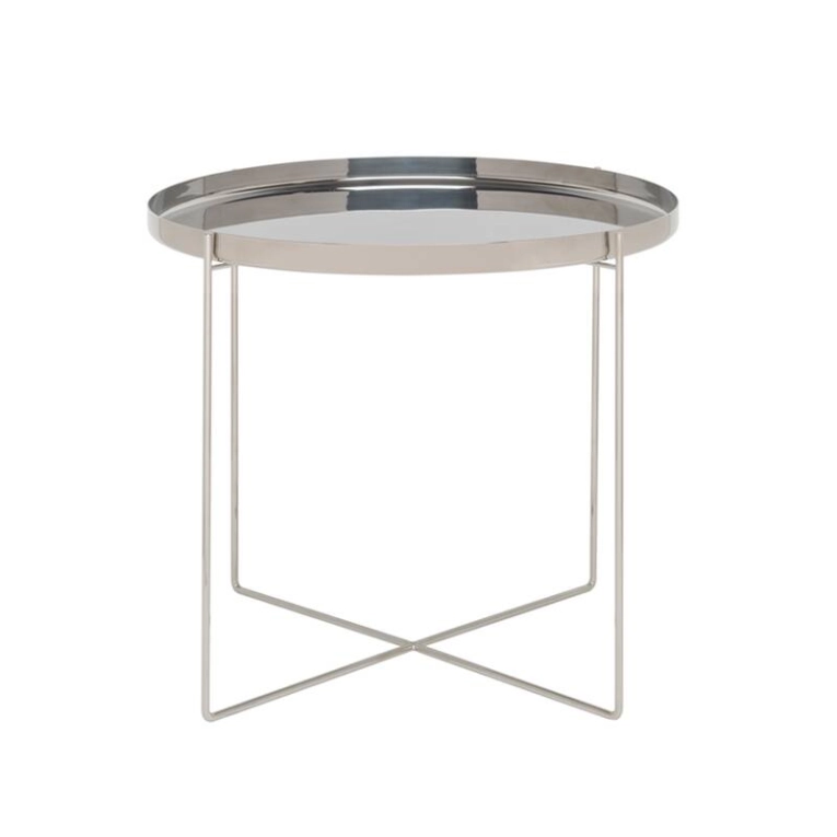 Table d'appoint guéridon CM05 HABIBI Ø 57 x H 47 Inox E15