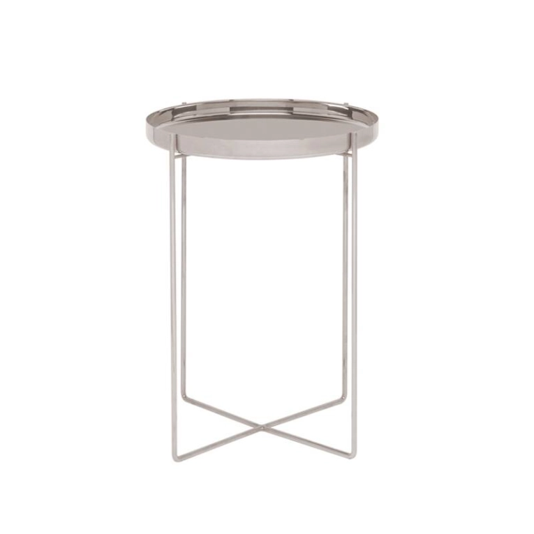 Table d'appoint guéridon CM05 HABIBI Ø 37 x H 47 Inox E15