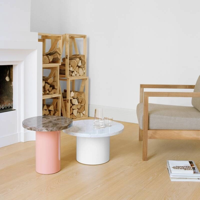 Table d'appoint guéridon CT09 ENOKI Ø 40 x H 40 Blanc E15