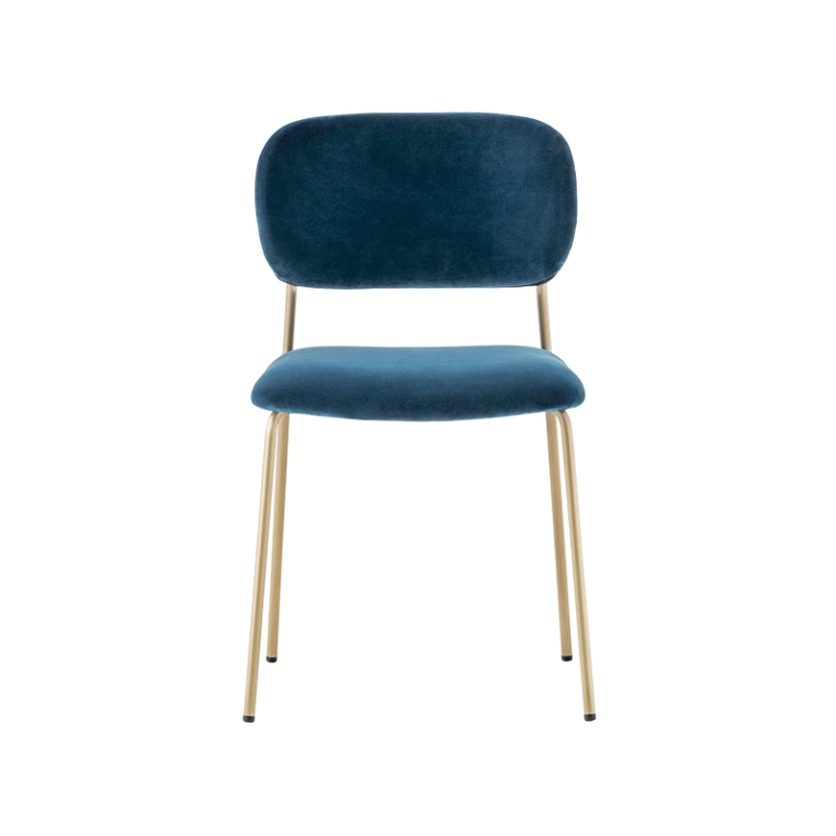 Chaise JAZZ 3719 Lot de 2 Bleu E03/ laiton PEDRALI