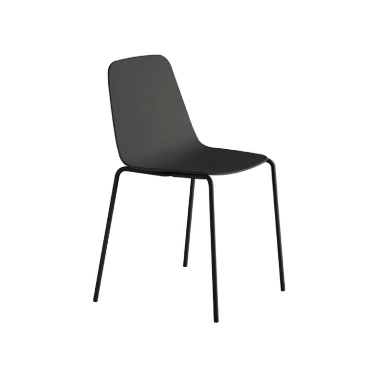 Chaise MAARTEN PLASTIC 4 pieds Noir VICCARBE