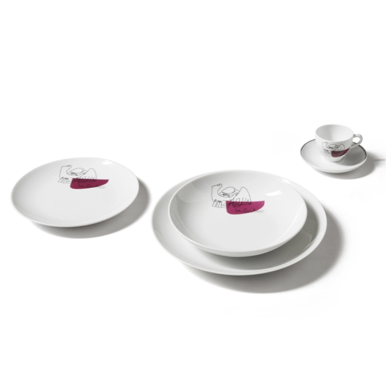 Assiette Set de 2 assiettes creuses PRUNIER Ø 21 Blanc CASSINA