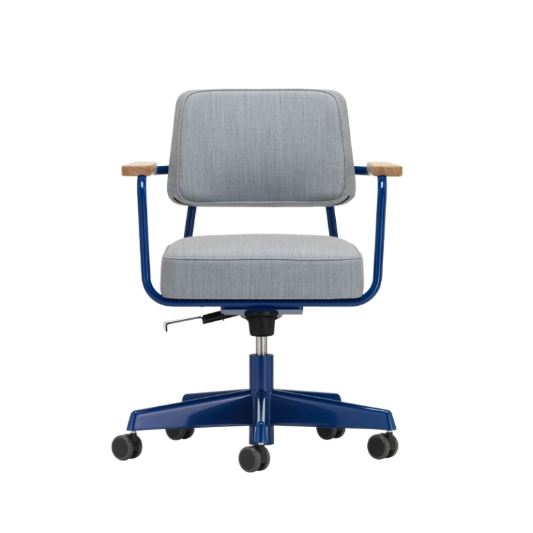 Fauteuil de bureau FAUTEUIL DIRECTION PIVOTANT Tress gris bleuté mélange 06/ Prouvé Bleu Marcoule VITRA